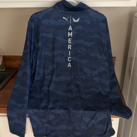 Team USA Golf - Puma x Volition Navy Camouflage Quarter-Zip Pullover - Picture 3 of 5